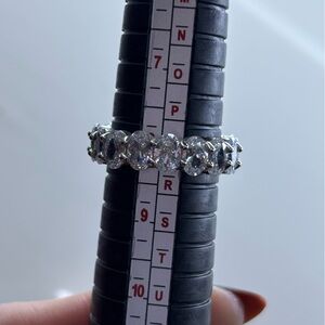 Sterling Silver Moissanite Eternity Band